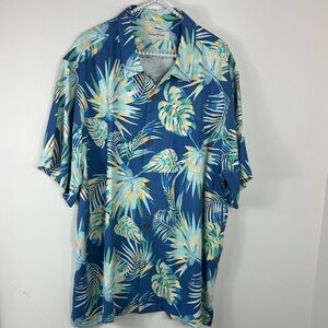 Tommy Bahama Tropical Blue Hawaiian 100% Silk Shirt XXL